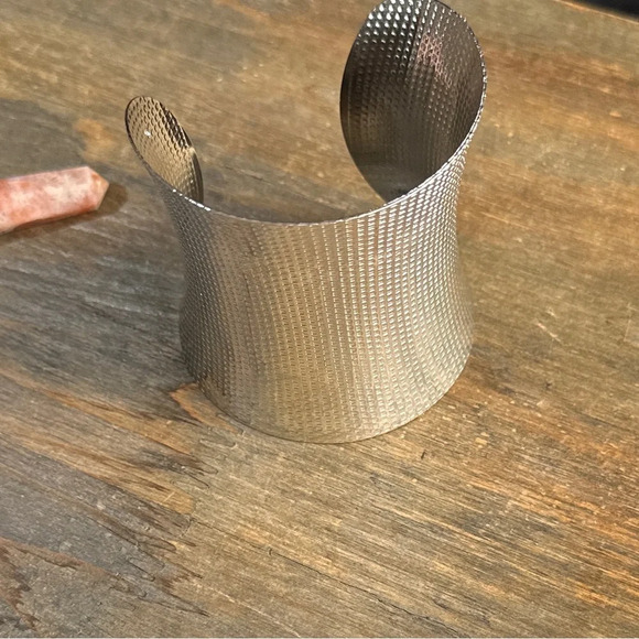 Oversized /maxi bangle statement silver cuff bracelet adjustable - Picture 3 of 6